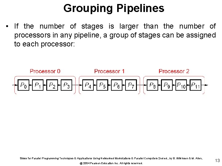 Grouping Pipelines • If the number of stages is larger than the number of