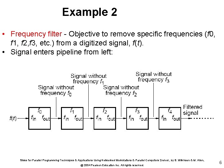 Example 2 • Frequency filter - Objective to remove specific frequencies (f 0, f