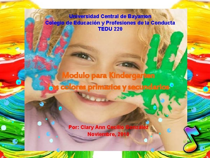 Universidad Central de Bayamon Colegio de Educación y Profesiones de la Conducta TEDU 220