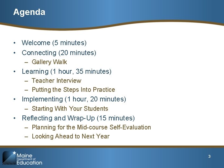 Agenda • Welcome (5 minutes) • Connecting (20 minutes) – Gallery Walk • Learning