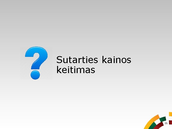 Sutarties kainos keitimas 21 