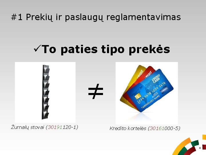 #1 Prekių ir paslaugų reglamentavimas üTo paties tipo prekės ≠ Žurnalų stovai (30191120 -1)