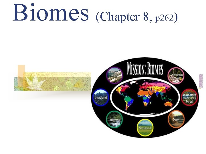 Biomes (Chapter 8, p 262) 