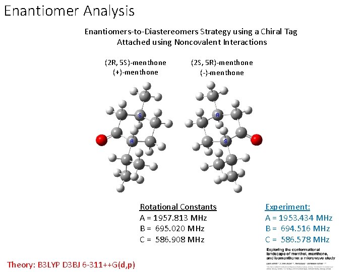 Enantiomer Analysis Enantiomers-to-Diastereomers Strategy using a Chiral Tag Attached using Noncovalent Interactions (2 R,