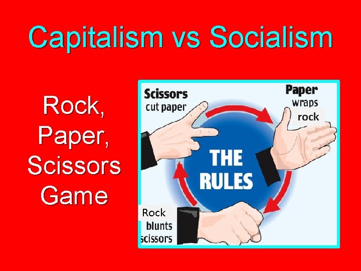 Capitalism vs Socialism Rock, Paper, Scissors Game rock Rock 