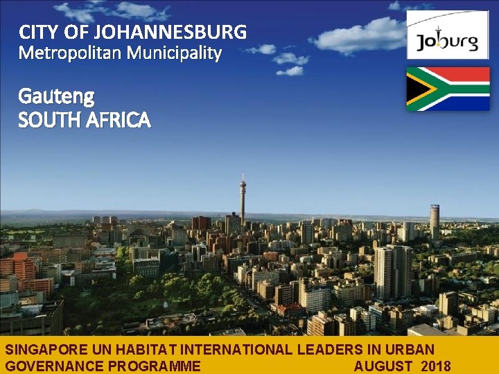 SPATIAL PLANNING CITY OFTRANSFORMATION JOHANNESBURG Metropolitan