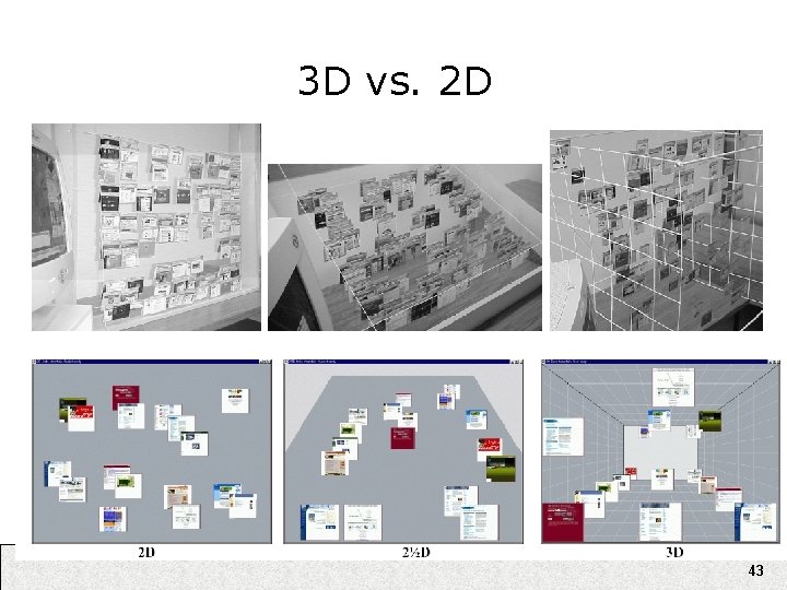 3 D vs. 2 D 43 