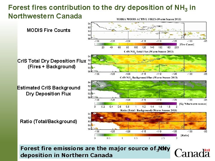 Forest fires contribution to the dry deposition of NH 3 in Northwestern Canada MODIS