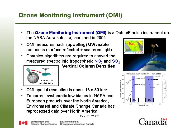 Ozone Monitoring Instrument (OMI) • The Ozone Monitoring Instrument (OMI) is a Dutch/Finnish instrument