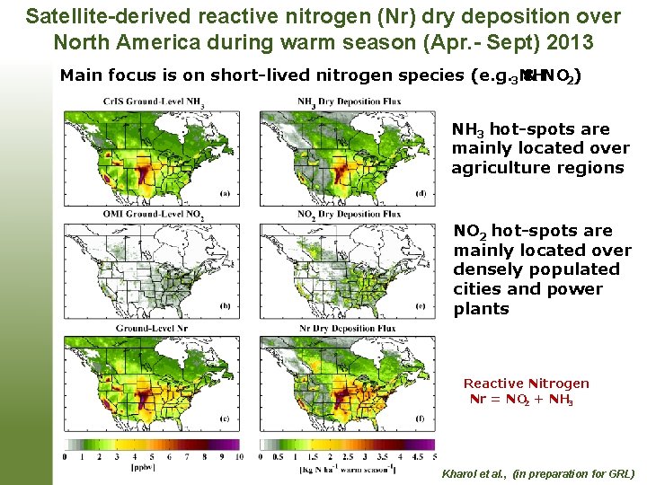 Satellite-derived reactive nitrogen (Nr) dry deposition over North America during warm season (Apr. -