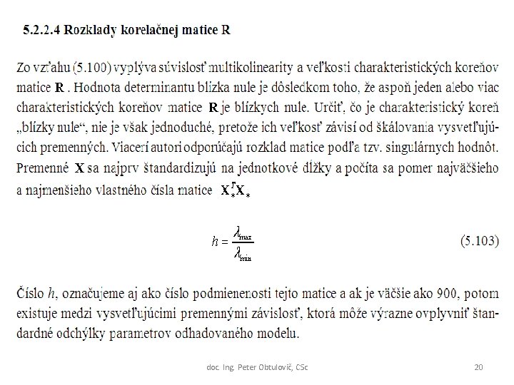 doc. Ing. Peter Obtulovič, CSc 20 