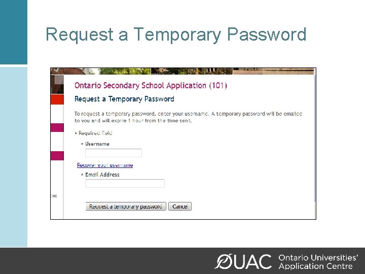 Request a Temporary Password 