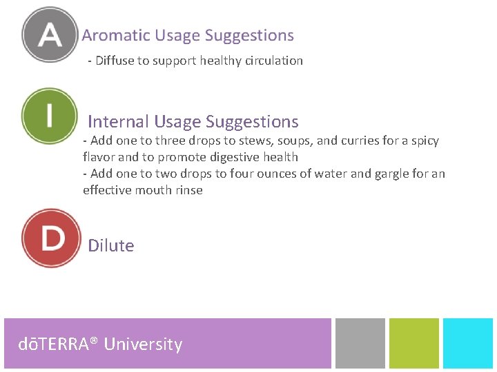 - Diffuse to support healthy circulation Internal Usage Suggestions - Add one to three