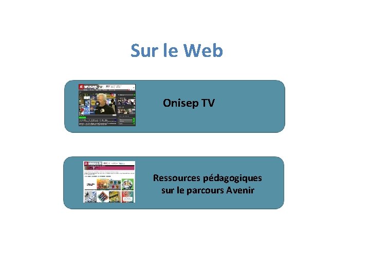 Sur le Web Onisep TV Ressources pédagogiques sur le parcours Avenir 