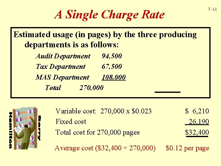 7 -11 A Single Charge Rate Estimated usage (in pages) by the three producing