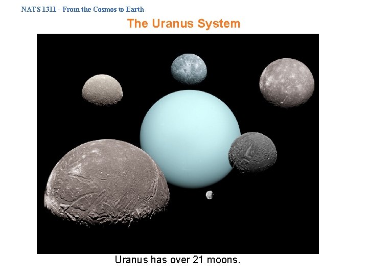 NATS 1311 - From the Cosmos to Earth The Uranus System Uranus has over