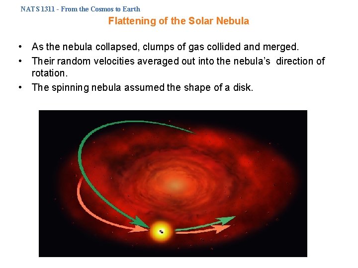 NATS 1311 - From the Cosmos to Earth Flattening of the Solar Nebula •