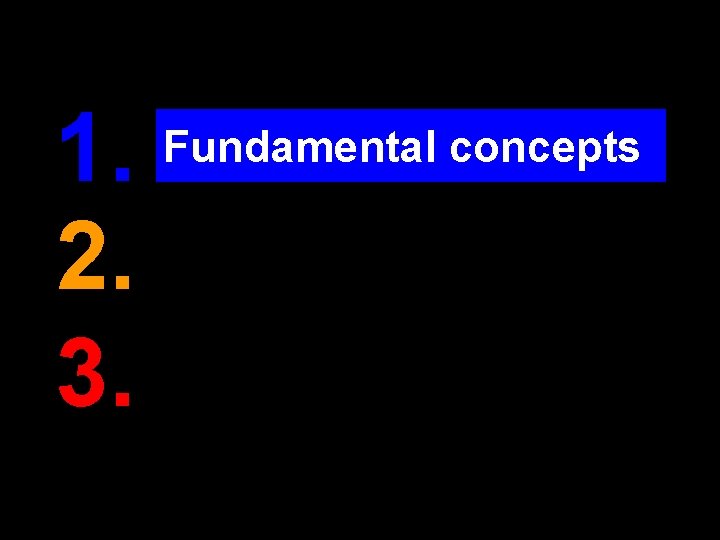 1. 2. 3. Fundamental concepts 