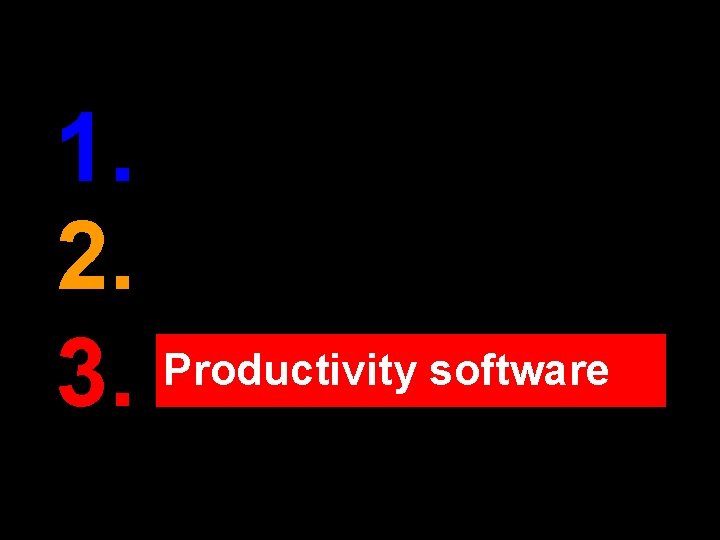 1. 2. Productivity software 3. 