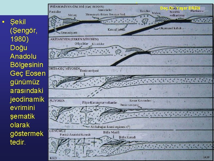 NEOTEKTONİK • Şekil (Şengör, 1980) Doğu Anadolu Bölgesinin Geç Eosen günümüz arasındaki jeodinamik evrimini