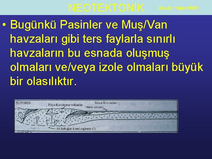 NEOTEKTONİK Doç. Dr. Yaşar EREN • Bugünkü Pasinler ve Muş/Van havzaları gibi ters faylarla