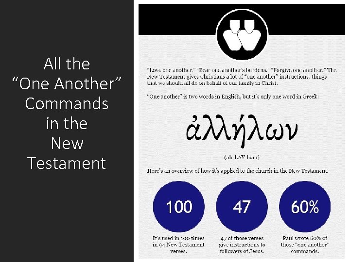 All the “One Another” Commands in the New Testament 