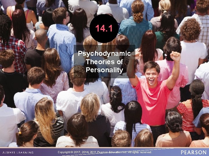 14. 1 Psychodynamic Theories of Personality Copyright © 2017, 2014, 2011 Pearson Education Inc. 14. 1 Psychodynamic Theories of Personality Copyright © 2017, 2014, 2011 Pearson Education Inc.