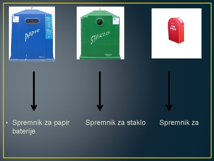  • Spremnik za papir baterije Spremnik za staklo Spremnik za 