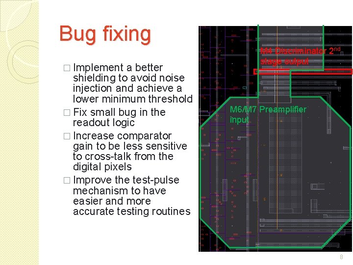 Bug fixing � Implement a better shielding to avoid noise injection and achieve a