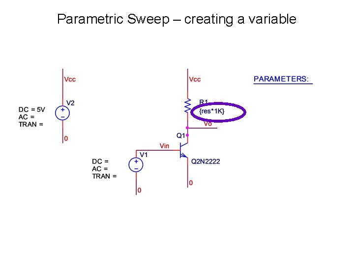 Parametric Sweep – creating a variable 