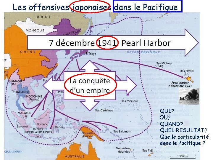 Les offensives japonaises dans le Pacifique QUI? OU? QUAND? QUEL RESULTAT? Quelle particularité dans