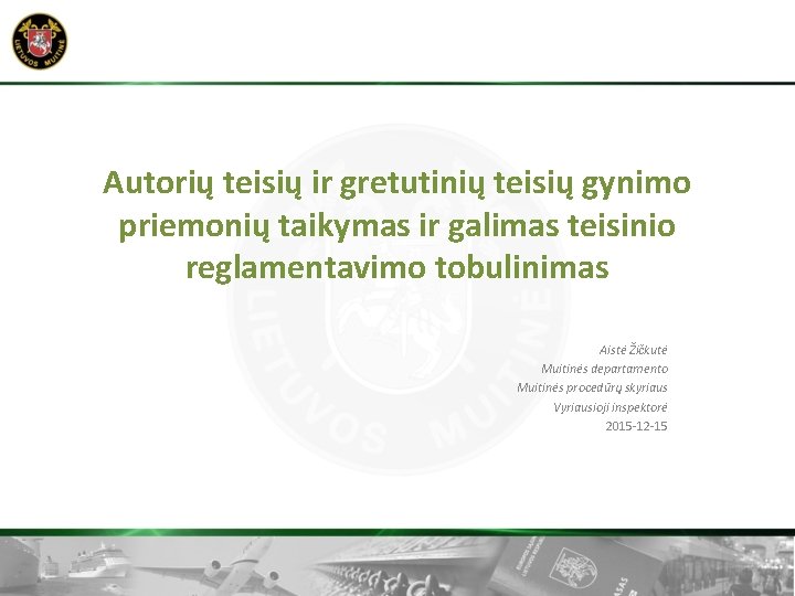 Autorių teisių ir gretutinių teisių gynimo priemonių taikymas ir galimas teisinio reglamentavimo tobulinimas Aistė