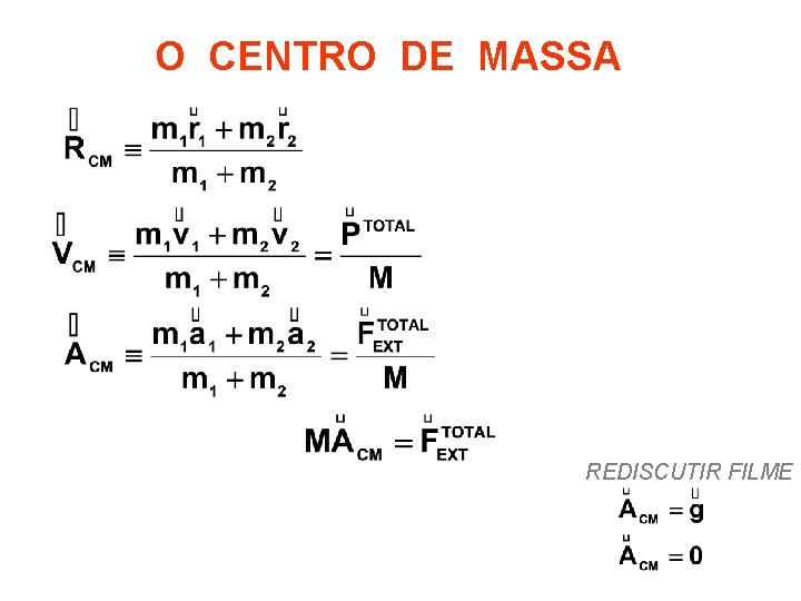 O CENTRO DE MASSA REDISCUTIR FILME 