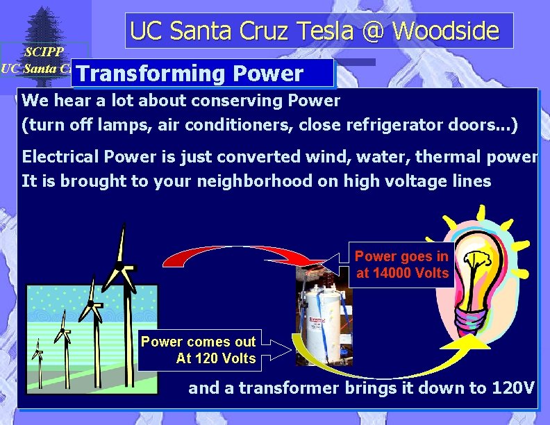 SCIPP UC Santa Cruz Tesla @ Woodside Transforming Power We hear a lot about
