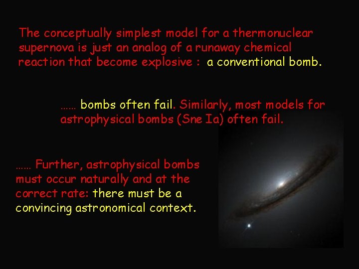 The conceptually simplest model for a thermonuclear supernova is just an analog of a