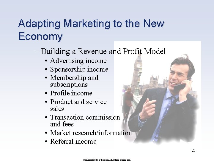 Adapting Marketing to the New Economy – Building a Revenue and Profit Model •