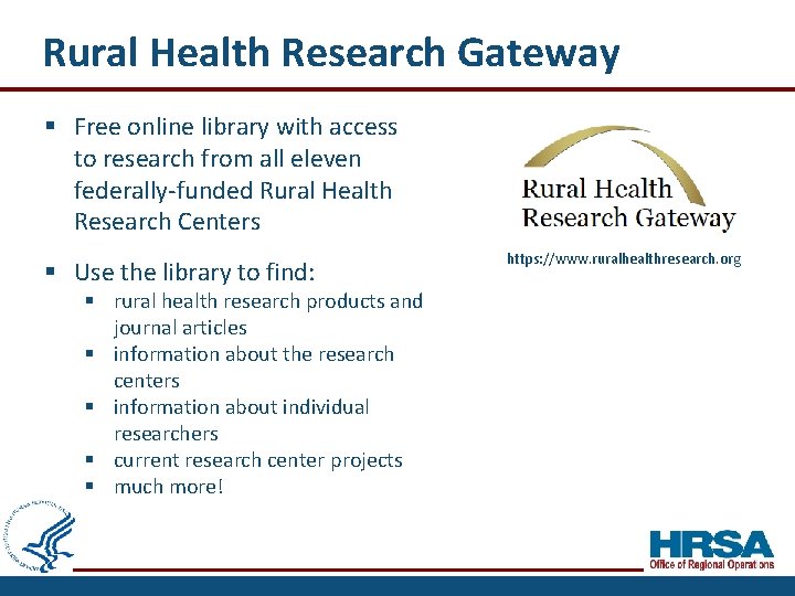 Rural Health Research Gateway § Free online library with access to research from all