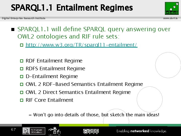 SPARQL 1. 1 Entailment Regimes Digital Enterprise Research Institute n SPARQL 1. 1 will