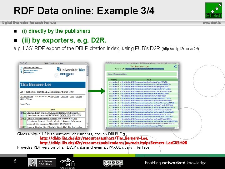 RDF Data online: Example 3/4 Digital Enterprise Research Institute n (i) directly by the