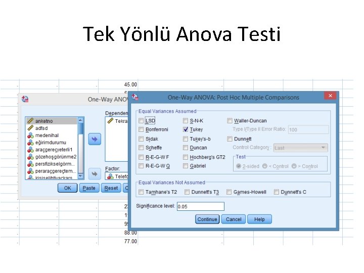 Tek Yönlü Anova Testi 