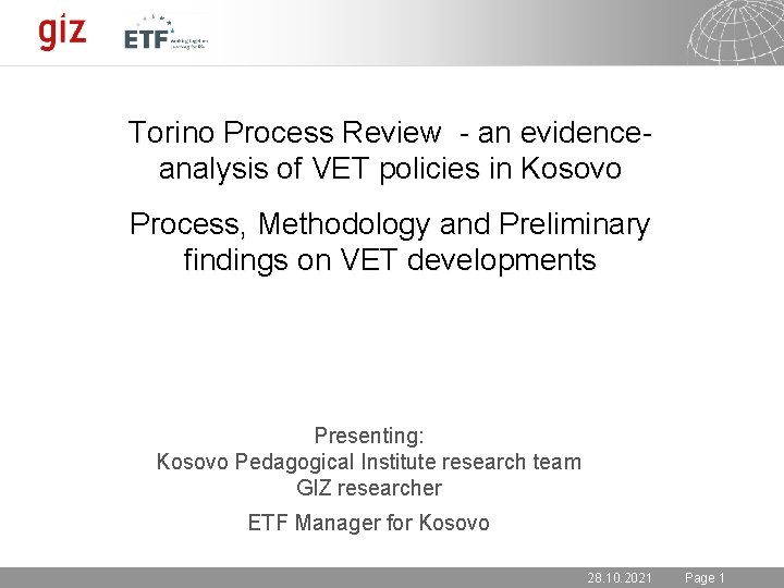 Torino Process Review an evidenceanalysis of VET policies
