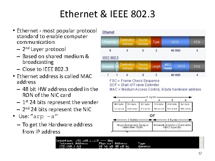 Ethernet & IEEE 802. 3 • Ethernet - most popular protocol standard to enable