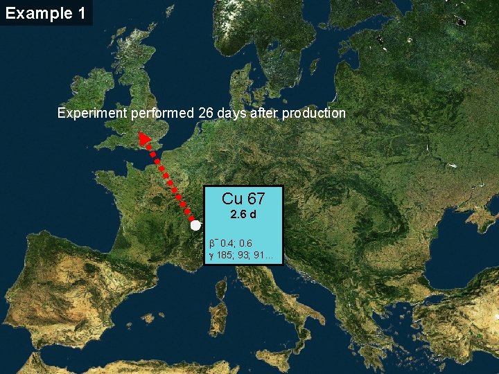 Example 1 Experiment performed 26 days after production Cu 67 2. 6 d 0.