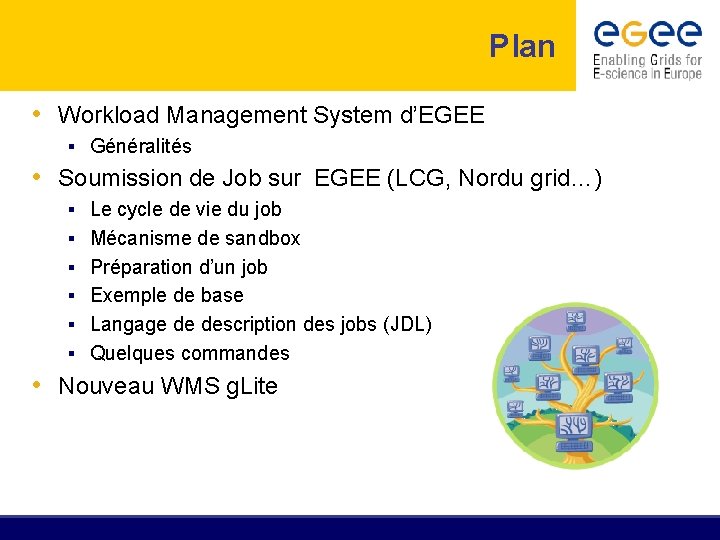 Plan • Workload Management System d’EGEE § Généralités • Soumission de Job sur EGEE