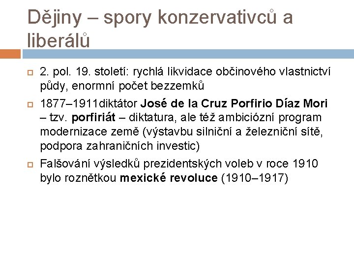 Dějiny – spory konzervativců a liberálů 2. pol. 19. století: rychlá likvidace občinového vlastnictví