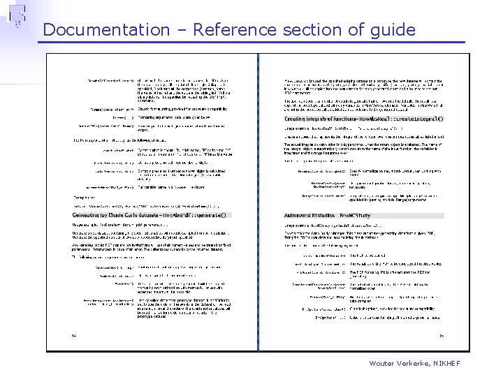 Documentation – Reference section of guide Wouter Verkerke, NIKHEF 
