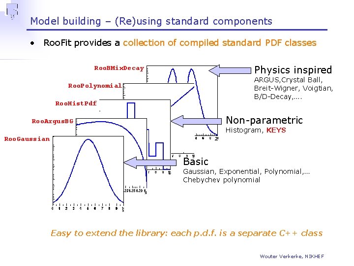 Model building – (Re)using standard components • Roo. Fit provides a collection of compiled
