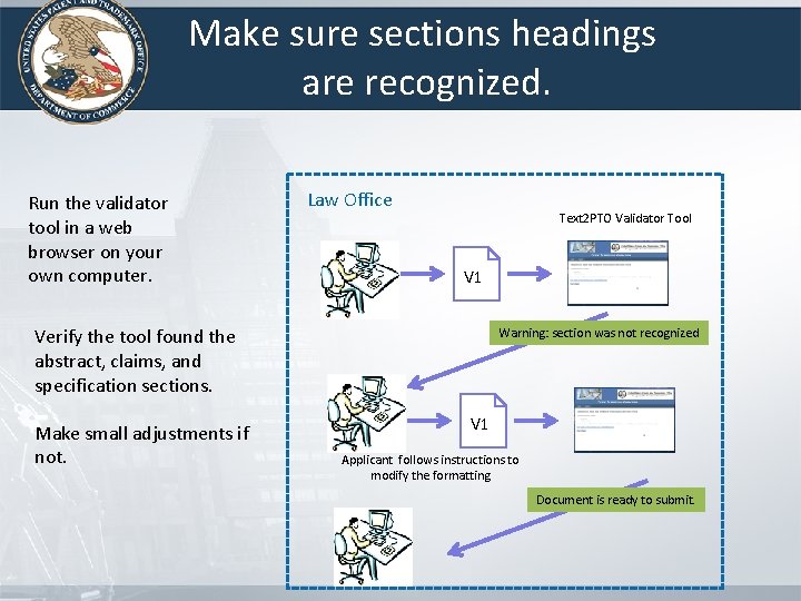Make sure sections headings are recognized. Run the validator tool in a web browser Make sure sections headings are recognized. Run the validator tool in a web browser