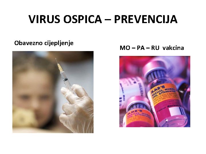 VIRUS OSPICA – PREVENCIJA Obavezno cijepljenje MO – PA – RU vakcina 