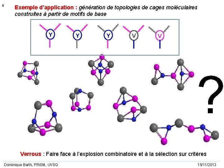 1 Exemple d’application : génération de topologies de cages moléculaires construites à partir de